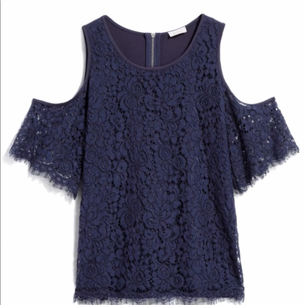 Meehan Cold Shoulder Mixed Material Top